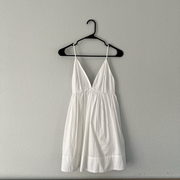 Abercrombie & Fitch White Petite Mini Dress with Pockets and Adjustable Straps - Picture 1 of 5